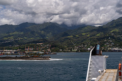 Leaving the port of Papeete, Tahiti