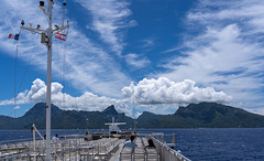 Approaching Moorea on the ferry