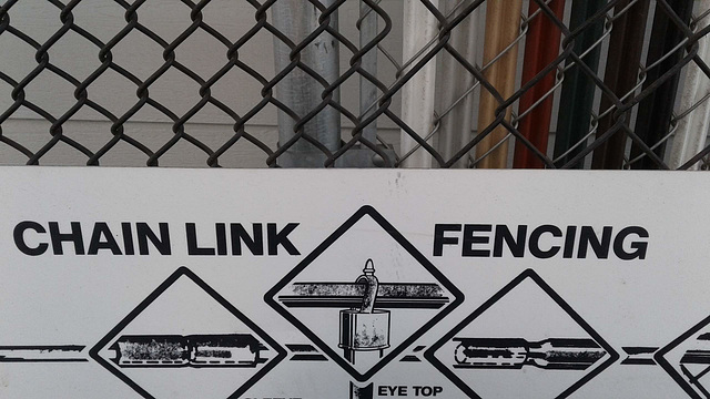 hff - chain link fence sign