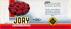 Jory Loganberry Label, c1950