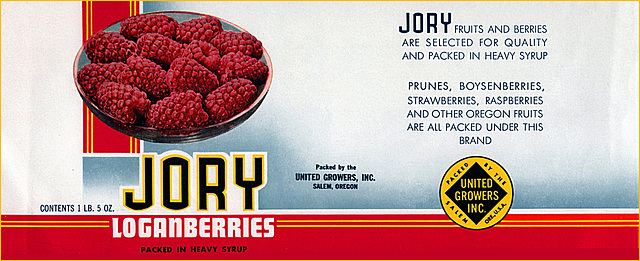 Jory Loganberry Label, c1950