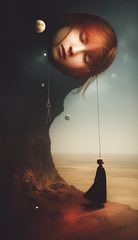 Surreal girl dreams on a hot summer night - inspired by Dali - 14