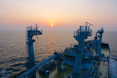 RFA TIDERACE conducting sea trials off Okpo