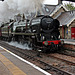 Bulleid Merchant Navy class 35018 BRITISH INDIA LINE at Kirkby Stephen with 1Z87 14.22 Carlisle - London Euston The Cumbrian Mountain Express 22th May 2021.