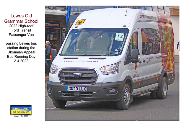 Lewes Old Grammar School Ford Transit passenger van Lewes 3 4 2022