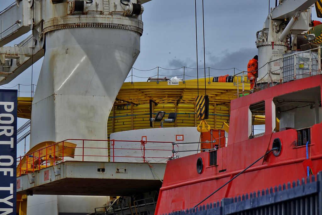 General Cargo and Heavy Lift Ship HHL Lagos. Docked in North Shields