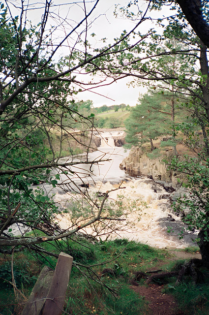 Low Force, Upper Teasdale (Scan from Sep 1990) Near Wynch Bridge.