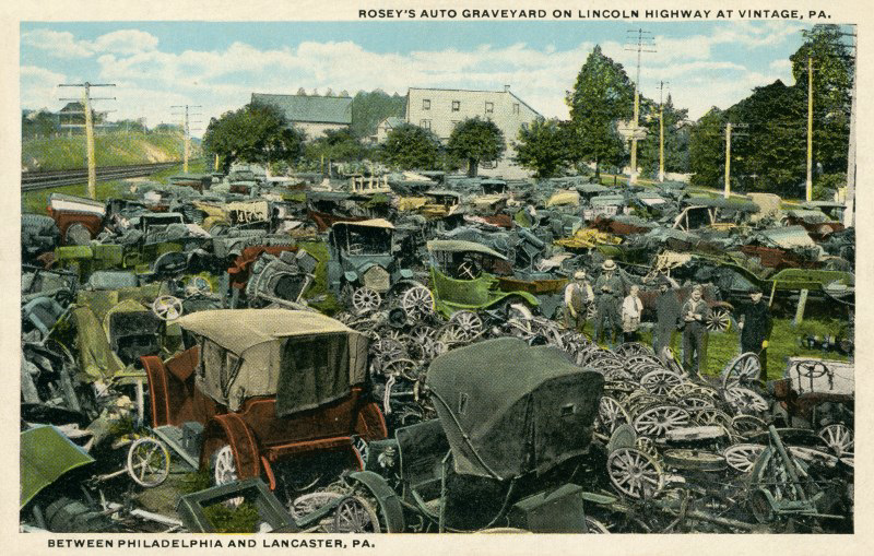 Rosey's Auto Graveyard, Lincoln Highway, Vintage, Pennsylvania, 1919