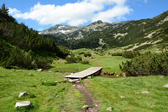 Bulgaria, Pirin Mountains, Bridge on the Trail to the Fish Lake