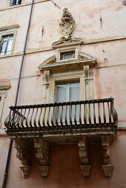 Italy, Assisi, Balcony on the Street of San Francesco Italy, Assisi, Balcony on the Street of San Francesco