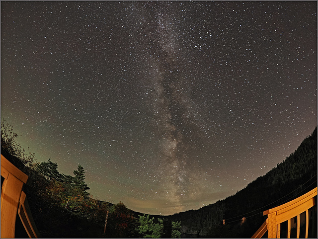 About a minute and a half of the south-facing sky from our deck this evening