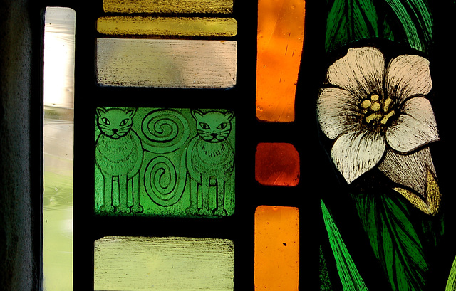 Detail of Graham Memorial Window, St Peter's Church, Parwich, Derbyshire