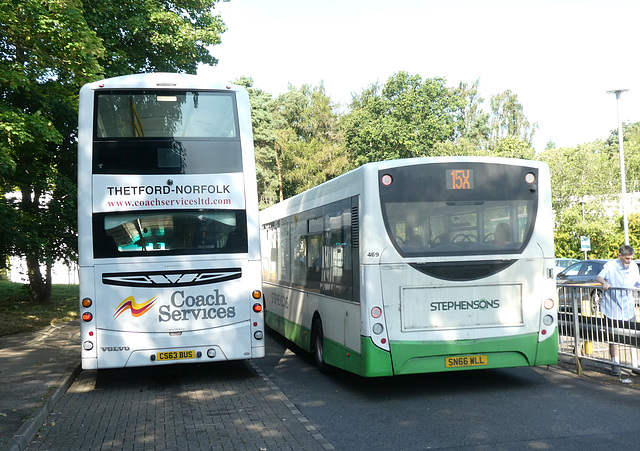 Buses at West Suffolk Hospital, Bury St. Edmunds - 12 Aug 2024 (P1190202
