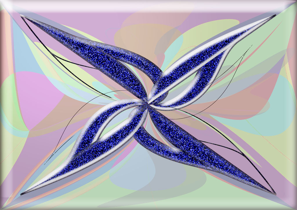Noisy blue petals on a pastel background