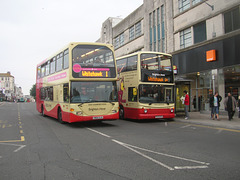 DSCN4995 Brighton and Hove Bus and Coach Company (Go-Ahead Group owned) 624 (YN04 GJU) and 884 (T672 KPU) - 28 Sep 2010