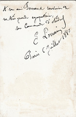 Eugène Lorrain's autograph at the back