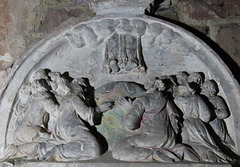 weston under wetherley church, warks  (20)ascension on tomb of sir edward saunders +1573