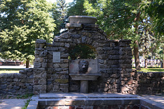 Ukraine, Restored Remains of a Babbling Fountain on the Olizars' Estate in Korostyshiv of Zhytomyr District