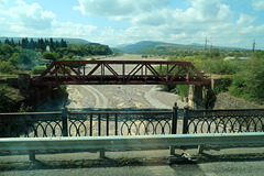 Rail and road cross the Chermiskhevi River