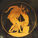 Detail of a Terracotta Kylix with a Man and a Youth Kissing in the Getty Villa, June 2016