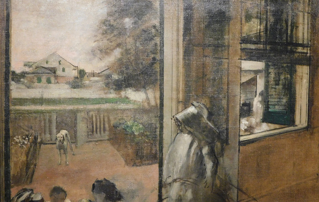 Detail of the Sketch of a Courtyard of a House in New Orleans by Degas in the Metropolitan Museum of Art, December 2023