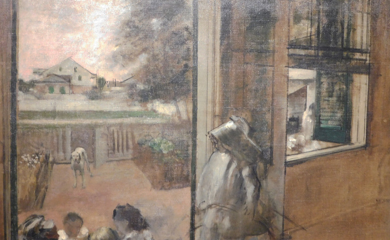 Detail of the Sketch of a Courtyard of a House in New Orleans by Degas in the Metropolitan Museum of Art, December 2023