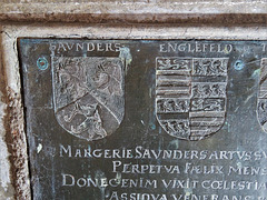 weston under wetherley church, warks  (30)saunders elephant heraldry on brass of margery saunders +1563