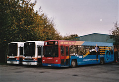 Stagecoach Cambus Leyland Lynx buses at Depot Road, Newmaket - Mid Nov 2005 (551-17)