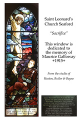 Saint Leonard's Church, Seaford - Maurice Galloway memorial window - studio of Heaton, Butler & Bayne