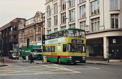 London and Country 674 (H674 GPF) in Charing Cross Road, London – 25 Sep 1991 (152-30)