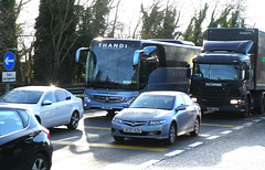 Thandi Coaches (Megabus contractor) TN18 NDY on the A11 at Barton Mills - 29 Nov 2024 (P1200406)