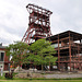Schacht 9 mit im Abriss befindlicher Schachthalle  (Zeche Consolidation 3/4/9, Gelsenkirchen-Bismarck) / 26.05.2022
