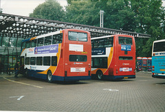 Stagecoach Cambus 704 (X704 JVV) and 606 (P606 GMU) in Cambridge – 6 Aug 2001 (475-30)