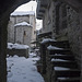 Arches and stone steps in the old village