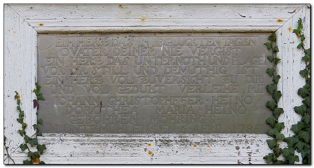 Wassermühle Lünzen, Inschrift