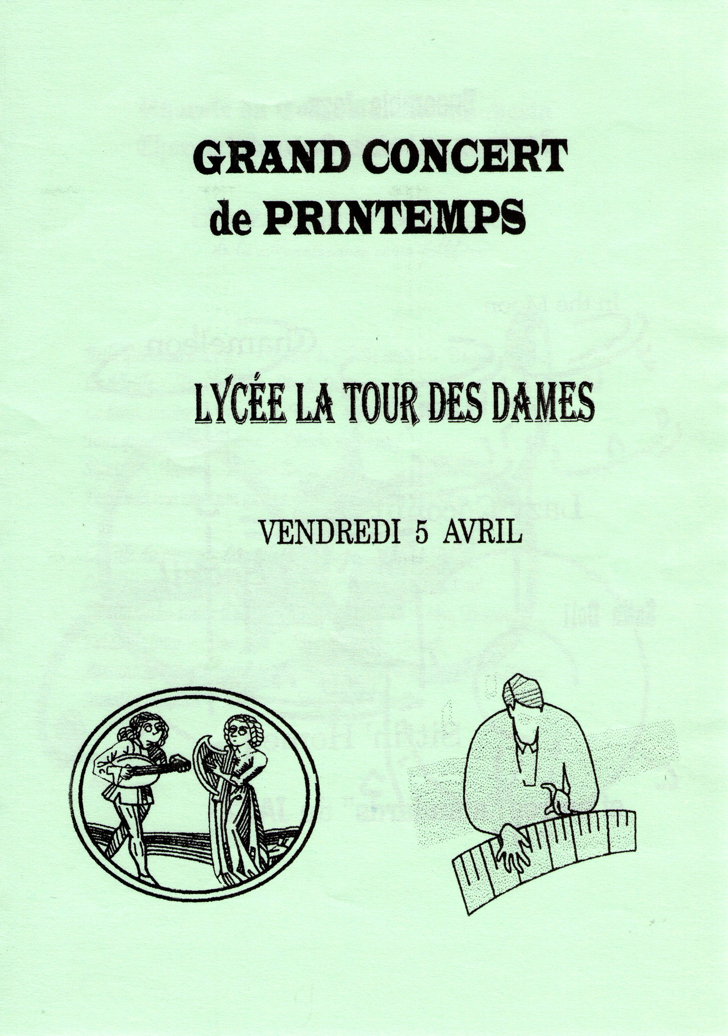 Concert Ancoeur au lycée de Rozay-en-Brie le 05/04/1996