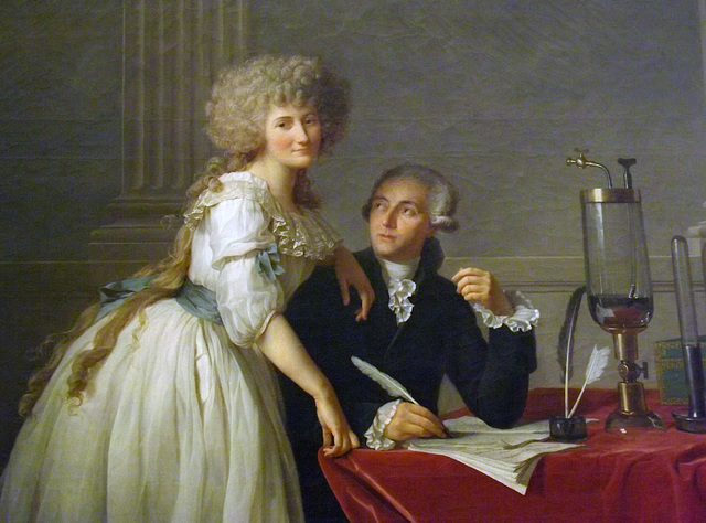 Detail of Antoine-Laurent Lavoisier and his Wife Marie Anne Pierrette Paulz by David in the Metropolitan Museum of Art, February 2014