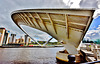 Gateshead Millenium Bridge opening/tilting to let boats through