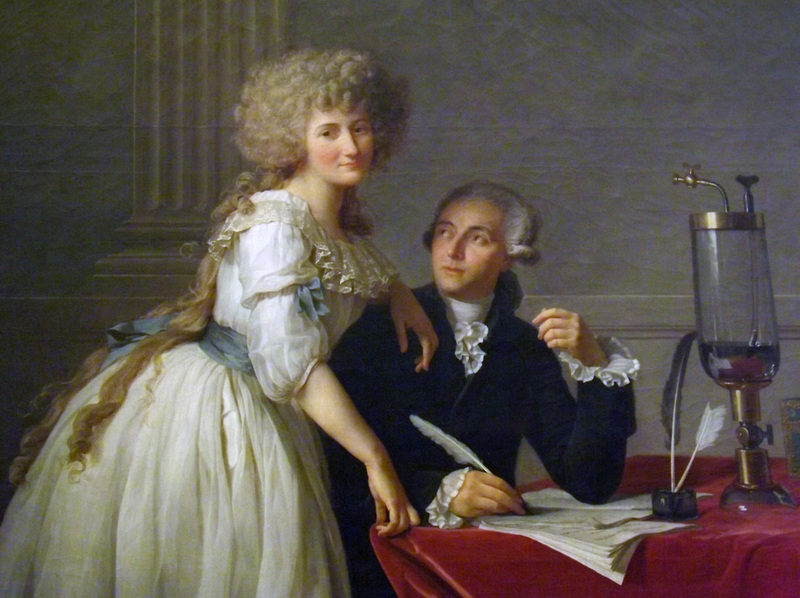 Detail of Antoine-Laurent Lavoisier and his Wife Marie Anne Pierrette Paulz by David in the Metropolitan Museum of Art, February 2014