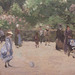 Detail of the Public Garden at Pontoise by Pissarro in the Metropolitan Museum of Art, May 2011