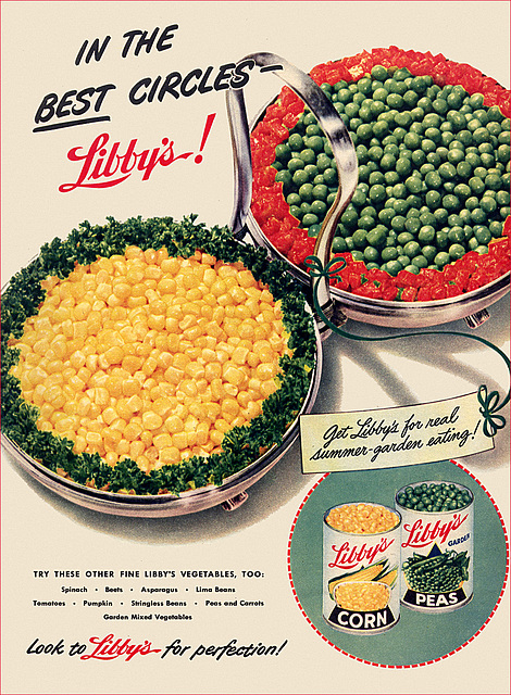 Libby's Canned Vegetable Ad, 1950