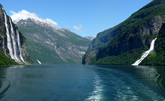 Geiranger Fjord with 'The Seven Sisters' and 'The Suitor' waterfalls