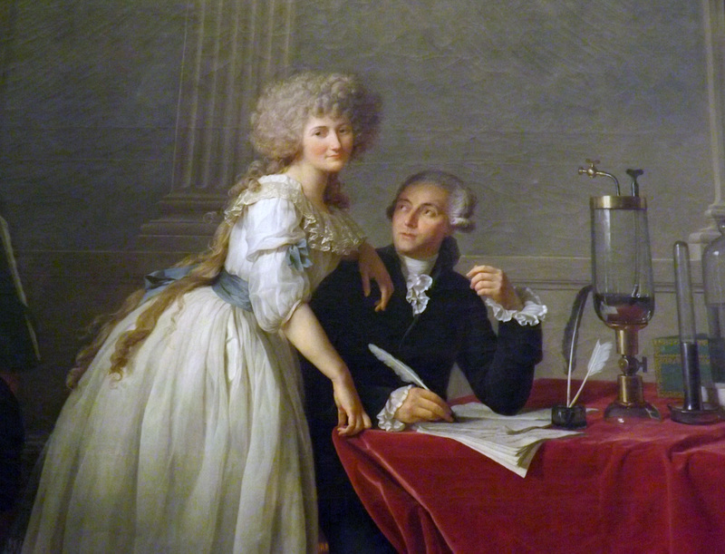 Detail of Antoine-Laurent Lavoisier and his Wife Marie Anne Pierrette Paulz by David in the Metropolitan Museum of Art, February 2014