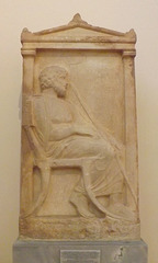 Grave Stele of Tynnias Found in Piraeus in the National Archaeological Museum in Athens, May 2014