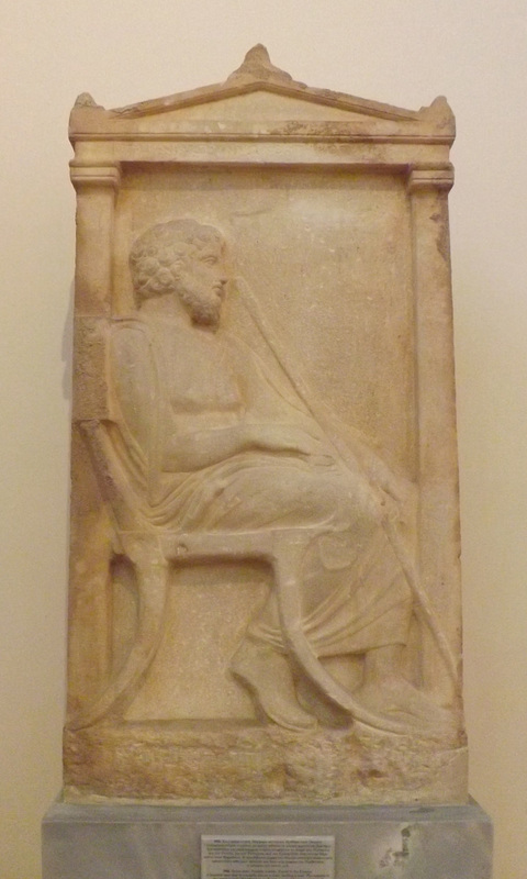 Grave Stele of Tynnias Found in Piraeus in the National Archaeological Museum in Athens, May 2014