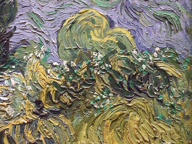 Detail of Cypresses by Van Gogh in the Metropolitan Museum of Art, May 2011