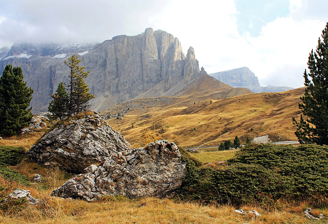 Auf dem Sella-Pass in den Dolomiten