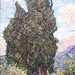 Detail of Cypresses by Van Gogh in the Metropolitan Museum of Art, May 2011