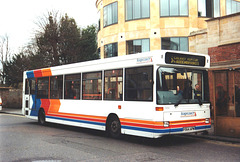 Cambus Limited 364 (P564 APM) in Emmanuel Street, Cambridge – 15 Feb 1997 (344-24A)