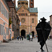 Speyer - Jakobspilger vor dem Kaiserdom